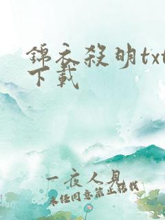 锦衣杀明txt下载