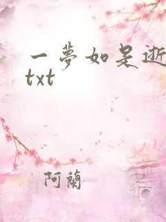 一梦如是逝水长txt