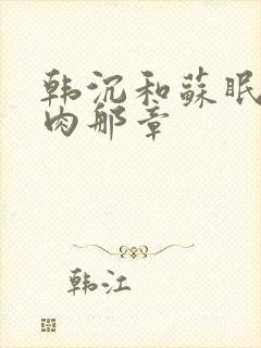 韩沉和苏眠的肉肉那章