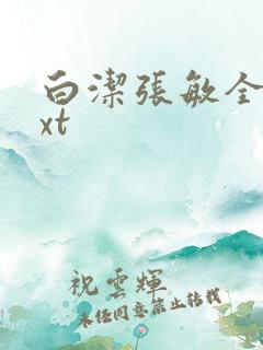 白洁张敏全集txt