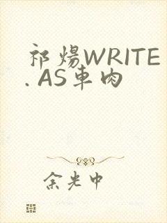 祁炀WRITE. AS车肉