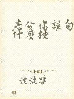 老公你说句话啊什么梗