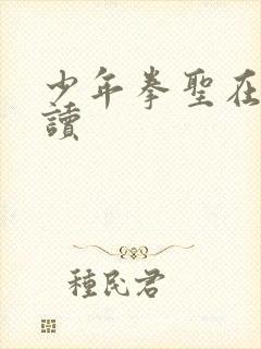 少年拳圣在线阅读