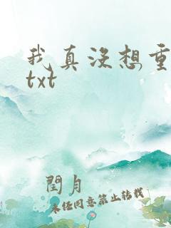 我真没想重生啊txt