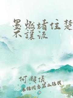 墨燃堵住楚晚宁不让流