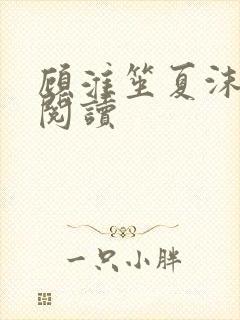 顾淮笙夏沫免费阅读