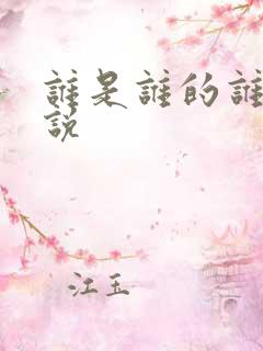谁是谁的谁 小说