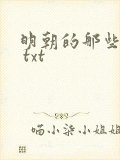 明朝的那些事儿 txt