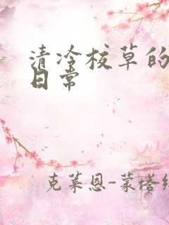 清冷校草的抹布日常