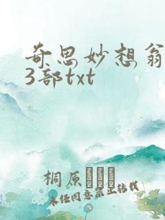 奇思妙想翁乱13部txt