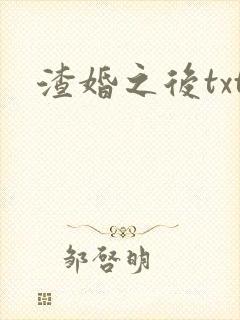 渣婚之后txt
