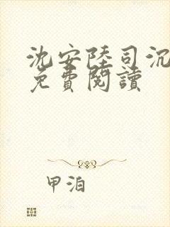 沈安陆司沉小说免费阅读