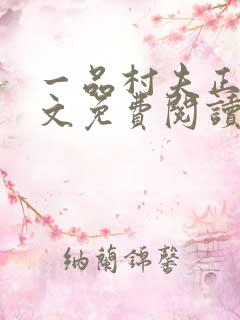 一品村夫正版全文免费阅读