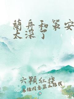 兰舟和策安肉 太深了