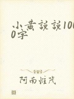 小黄说说1000字