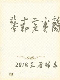 苏十二小说最新章节免费阅读全文