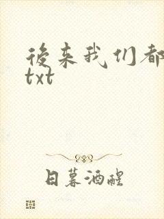 后来我们都哭了txt