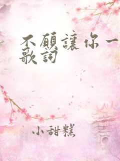 不愿让你一个人歌词