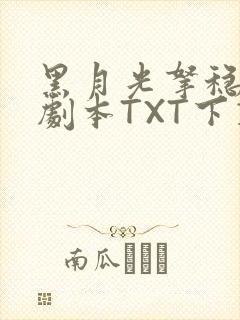 黑月光拿稳BE剧本TXT下载