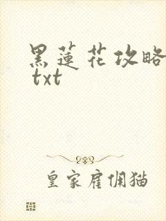 黑莲花攻略手册 txt
