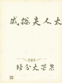 戚总夫人太迷人