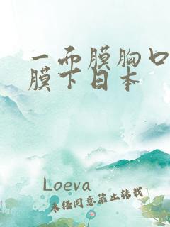 一面膜胸口一面膜下日本