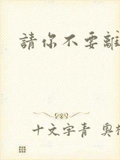 请你不要离开我