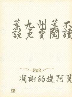 叶九州叶不悔小说免费阅读