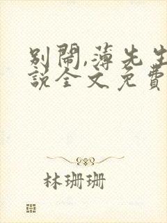 别闹,薄先生小说全文免费阅读