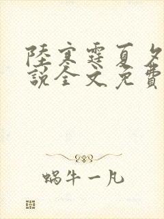 陆寒霆夏夕绾小说全文免费阅读落秋