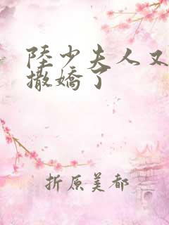 陆少夫人又双叒撒娇了