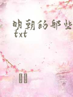 明朝的那些事儿 txt