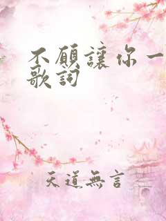 不愿让你一个人歌词