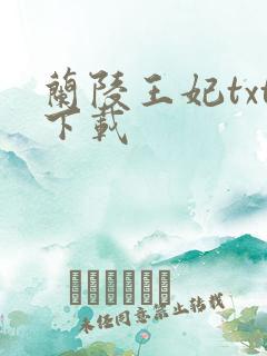 兰陵王妃txt下载