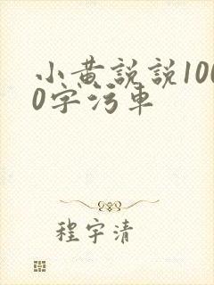 小黄说说1000字污车