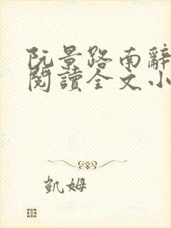 阮景路南辞免费阅读全文小说