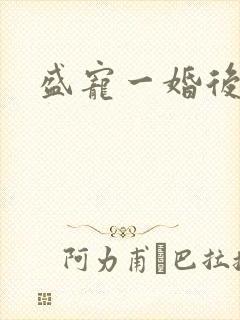 盛宠一婚后霸爱