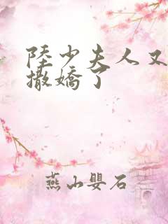 陆少夫人又双叒撒娇了