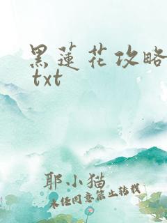 黑莲花攻略手册 txt
