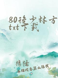 80后少林方丈txt下载