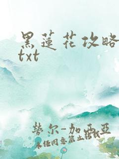 黑莲花攻略手册txt