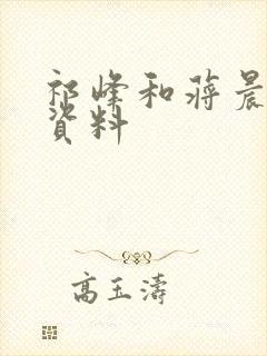 祁峰和蒋晨个人资料