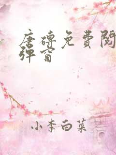 唐砖免费阅读无弹窗