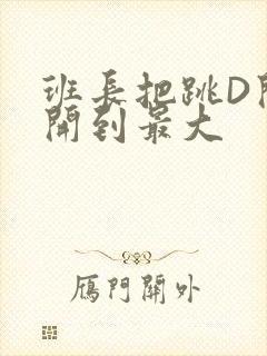 班长把跳D开关开到最大