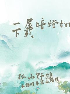 一屋暗灯txt下载