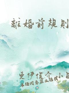 离婚前规则歌曲