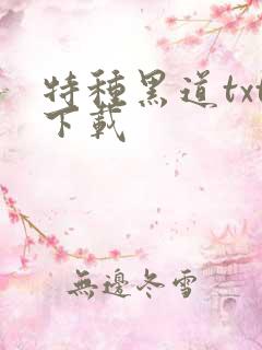 特种黑道txt下载