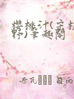 樱桃汁(宋枝江野)笔趣阁