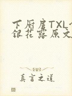 下厨房TXL金银花露原文