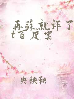 再苏就炸了txt百度云